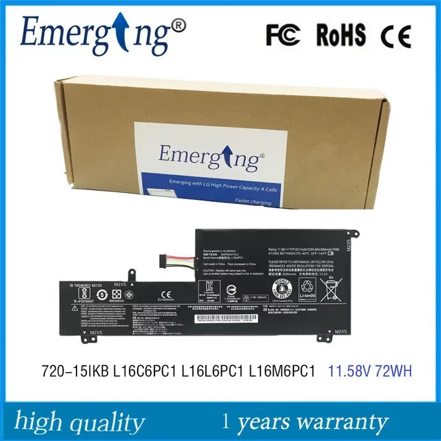 Lenovo Laptop Batterie für YOGA 720-15IKB, 11,58 V 72WH, Schwarz - Bild 1