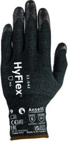 Ansell HyFlex 11-542 Nitrilhandschuh Schwarz Gr. 7 mit EN 388 Schutzstandard - Bild 1