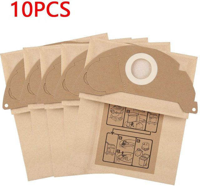 10er Set Karcher Staubsauger Papierstaubsaugerbeutel in Beige für WD2250 A2004 A2054 MV2 - Bild 1