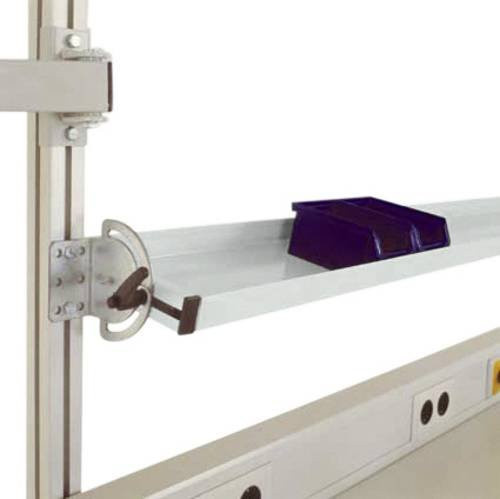 Manuflex LZ8308.7035 ESD Neigbare ESD-Ablagekonsole für CANTOLAB in Grau-Weiß, Nutztiefe: 34,5 cm, für Tischbreite: 120 cm - Bild 1