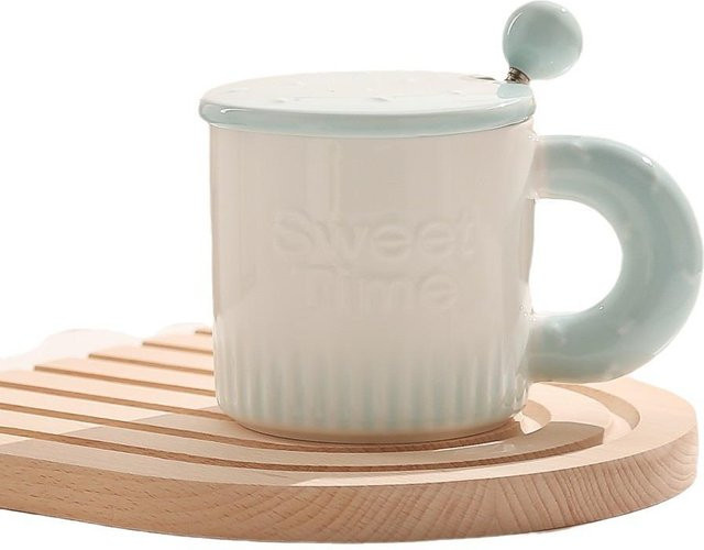 Yiran Furniture Keramiktasse für Paare, weiß, 350,5 ml - Bild 1