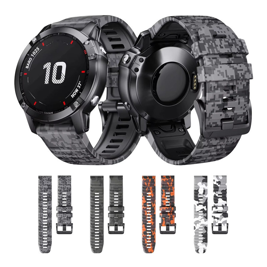 QCTOG Uhrenarmband Silikon, 22 mm, Schwarz, Unisex - Bild 4