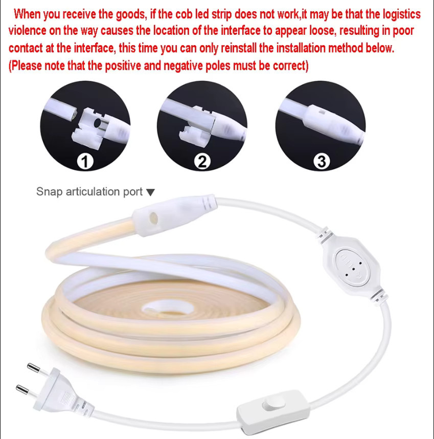 Rybakov COB LED Neonlicht Streifen, flexibles und wasserdichtes Klebeband in Weiß für Gartendekoration, 220V - Bild 2