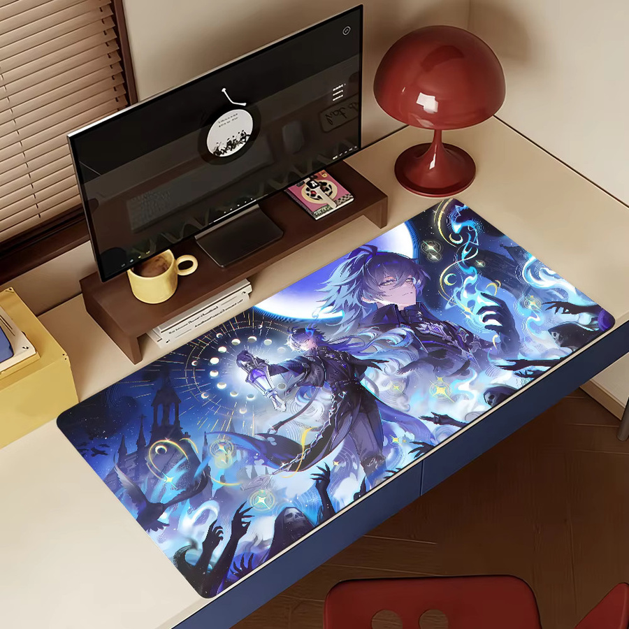 Genshin Impact Flins Gaming Mauspad in Multicolour, rutschfeste Schreibtischunterlage aus Gummi für PC und Laptop - Bild 4