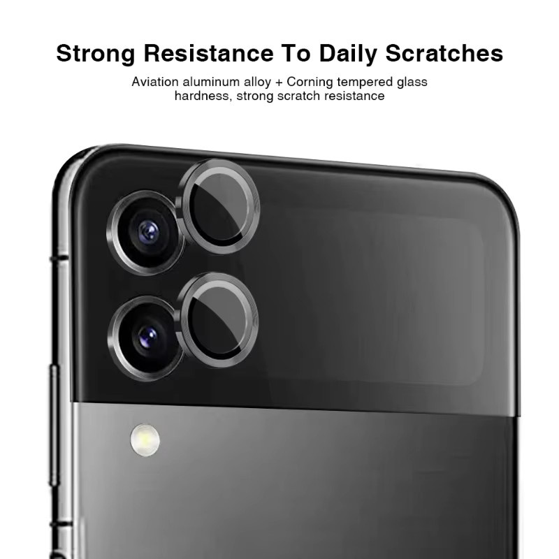 Luxuriöser Kameraobjektivschutz aus gehärtetem Glas mit Metallring für Samsung Galaxy Z Flip 7, 6, 5, 4, 3 in Gold oder Silber - Bild 4
