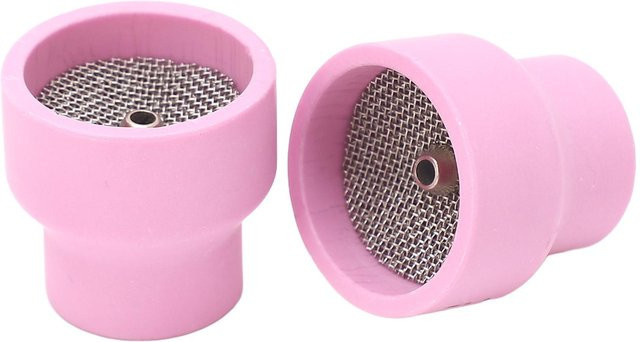 2 Stück Keramik Schweißbecher mit Edelstahlfilter und Mittelloch ID 2,4 mm für WP 9 17 18 20 25 26 in Pink - Bild 1