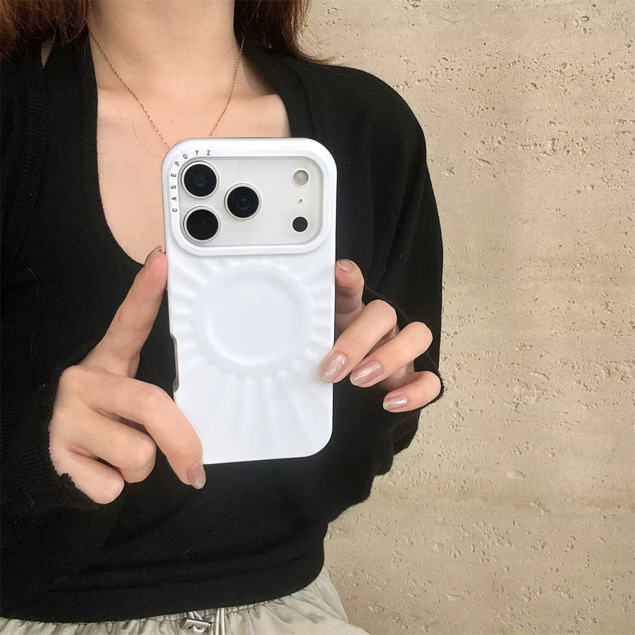 Xeber Luxus Ripple Flüssigsilikon Hülle mit MagSafe für iPhone 17 16 15 14 Pro Max in Orange - Bild 2