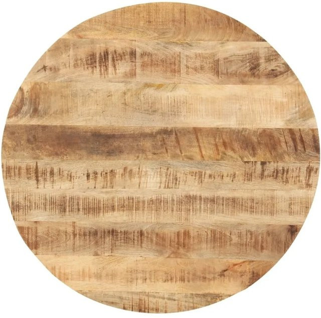 vidaXL Tischplatte aus Massivholz Mango Rund, Braun, Durchmesser: 80 cm, Höhe: 2,6 cm - Bild 1