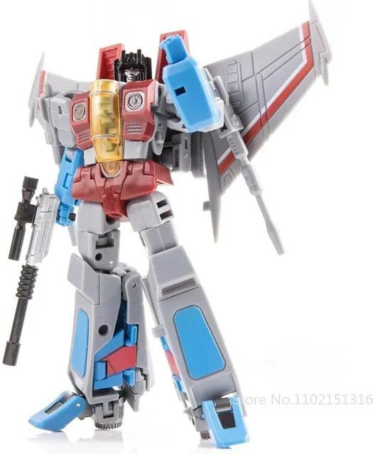 Jinbao Starscream Falscher Imperator Flugzeug, Actionfigur, mit Ständer und Umhang, Krone, weiß - Bild 1