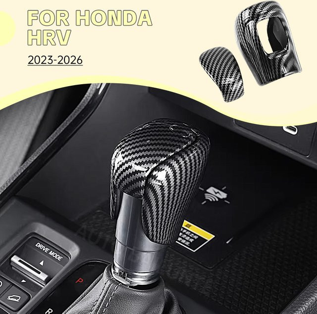 GZSICHUANG Schaltknauf-Abdeckung Aufkleber für Honda HRV 2023-2026 in Schwarz - Bild 1
