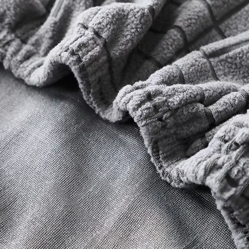 WANERQU Stuhlhussen aus elastischem Jacquard für armlose Esszimmerstühle, Grau - Bild 3