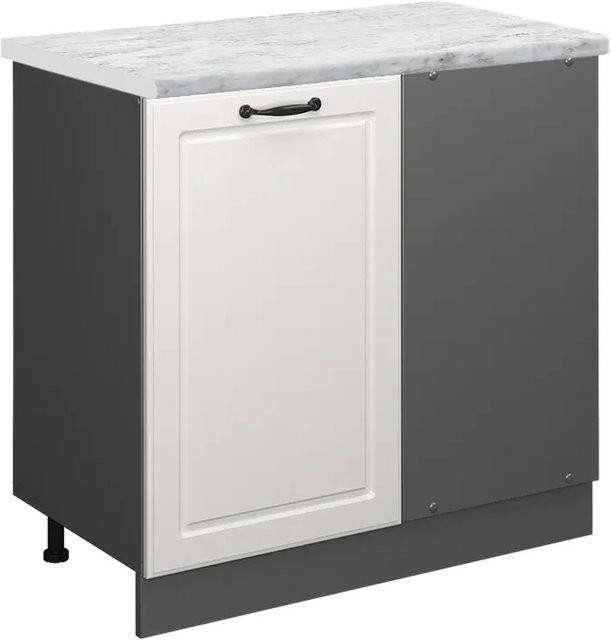 Vicco R-Line Eckunterschrank für die Küche in Weiß und Anthrazit im Landhausstil, B/T/H: 86 x 46 x 81,6 cm - Bild 1
