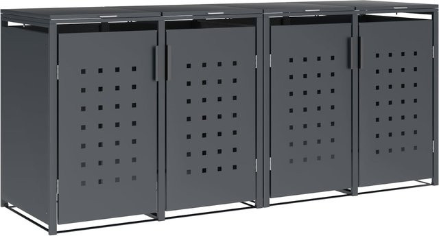 DEGAMO Mülltonnenbox TRIER aus Stahl für 4 Tonnen (120 und 240 Liter), Farbe Anthrazit, B/T/H: 264 x 80 x 116 cm - Bild 1