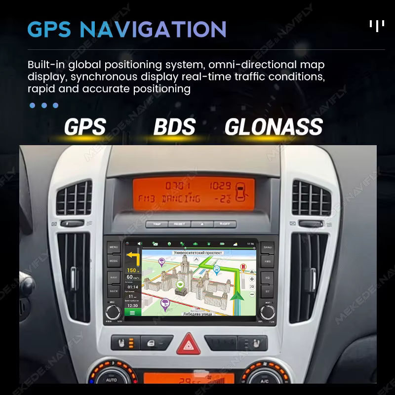 STRONGNAVI Drahtloses Multimedia-Display mit 7 Zoll Bildschirm für KIA Ceed 2007-2009, Android 15 Auto Radio mit CarPlay, Android Auto und GPS, Schwarz - Bild 4