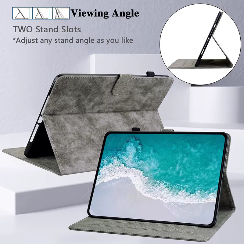 Samsung Ledertasche Hülle für Galaxy Tab A11 A9 Plus S5e A8 A7 Lite in Grün und Grau - Bild 3