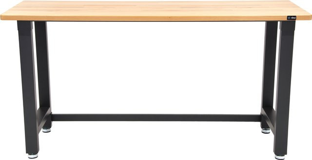 RIKTA ProLine Werkbank aus Buche und Stahl in Schwarz, B/T/H: 183 x 62 x 95,2 cm, Belastbarkeit 300 kg - Bild 1