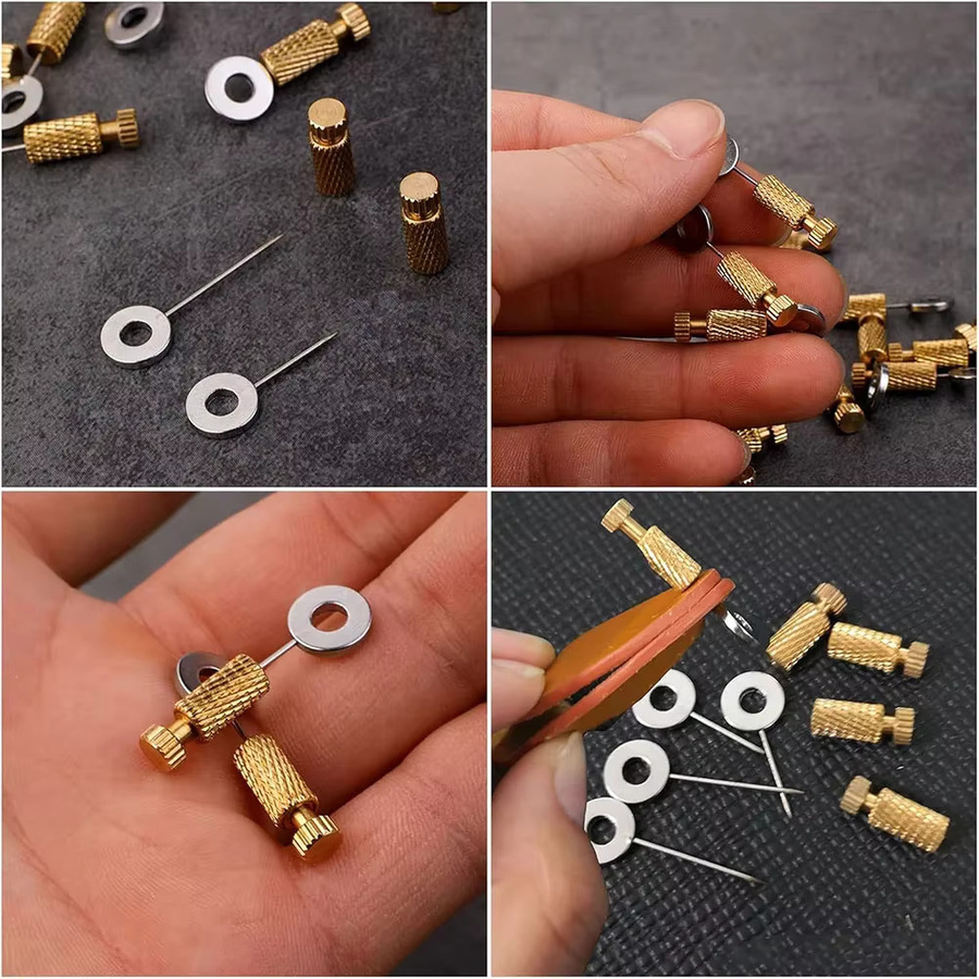 DIY Leder Naht Positionierungsnadeln aus Metall in Gold für Handwerk und Näharbeiten - Bild 4