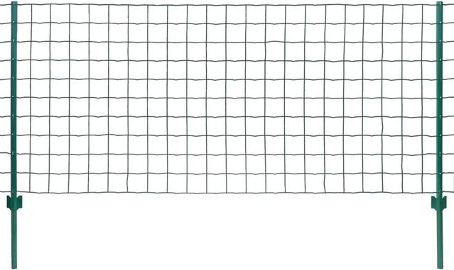 vidaXL Metallzaun aus PVC-beschichtetem Stahl in Grün, B: 20 m, H: 1,2 m - Bild 1