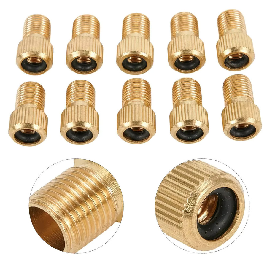 GEETHA Fahrrad Ventil Adapter Set für DV SV und Französisch auf Dunlop, Farbe: Gold - Bild 2