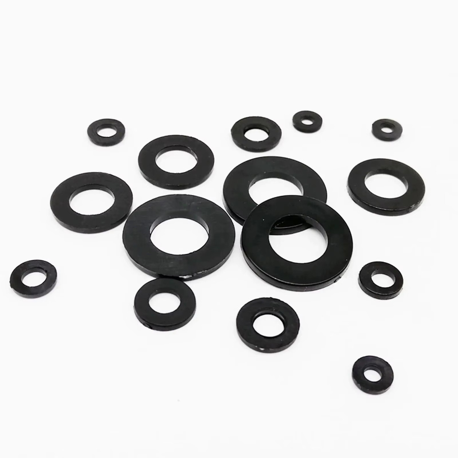 SCREWHOME Nylon Unterlegscheiben Set aus Kunststoff, Flache Distanzringe und Isolationsdichtungen, 1150 Teile, Sortiment in Weiß und Schwarz, Größen M2 bis M8 - Bild 2