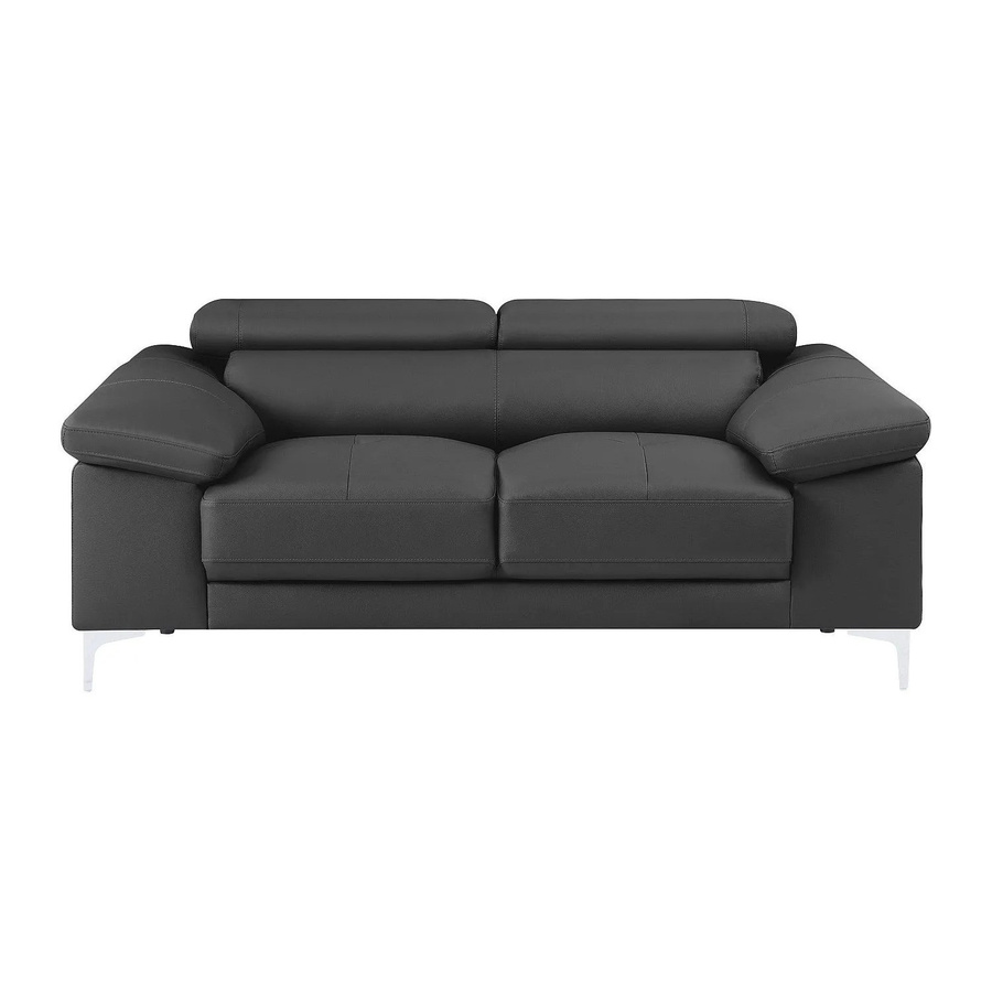 Vente-unique Modernes Leder-Sofa Anthrazitgrau Breite: 176 cm - Bild 2