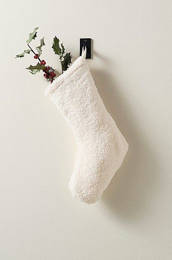 Jotex Weihnachtsstrumpf NANCY in Weiß für Kinder als hängender Textil-Anhänger im skandinavischen Design, Höhe: 45,0 cm, Breite: 28,0 cm - Bild 1