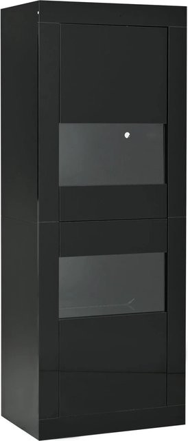 Merax Vitrine in Schwarz mit LED-Beleuchtung und Glaselementen, B/T/H: 61 x 42 x 162 cm - Bild 1
