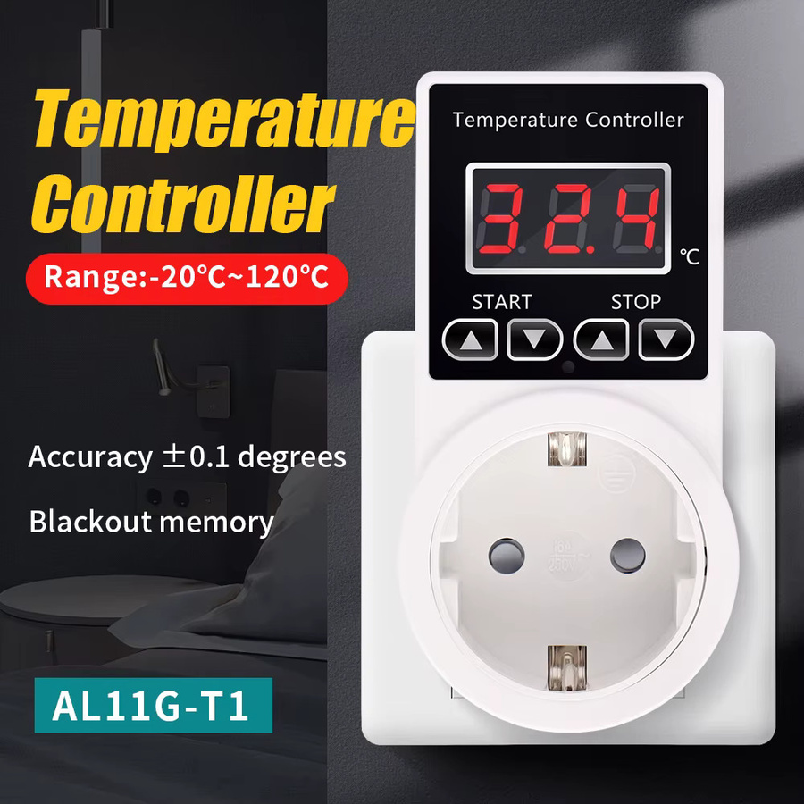 JUANJUAN Digitaler Temperaturregler AL11G-T1 als Steckdose mit NTC-Sensor in Weiß - Bild 2