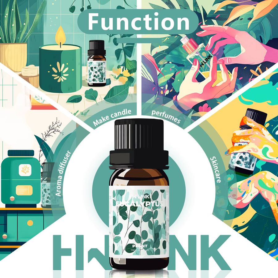 HWLINK Ätherisches Eukalyptusöl für Aromatherapie, Hautpflege und DIY-Anwendungen, 10 ml - Bild 2