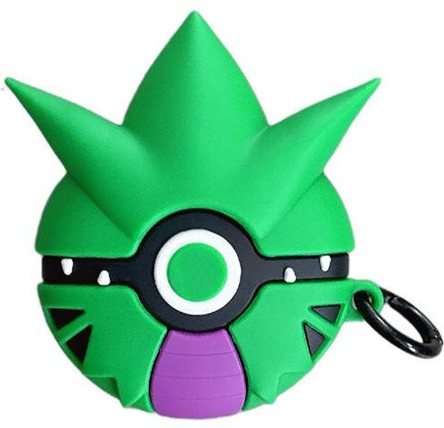 Stoßfeste 3D Tyranitar Silikon-Schutzhülle für Apple AirPods Pro 2, AirPods 4, 3, 2, 1 in Grün - Bild 1