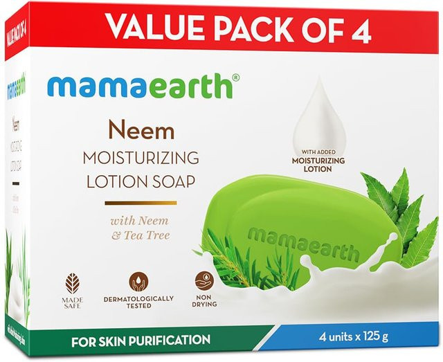 Mamaearth Neem & Teebaum Seife, 4x 125g, Körperpflege - Bild 1