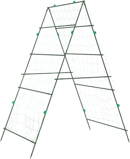 vidaXL Pflanzennetz A-Rahmen in Grün aus Stahl und PE/PP für den Garten, B/T/H: 99 x 90 x 175,5 cm - Bild 1