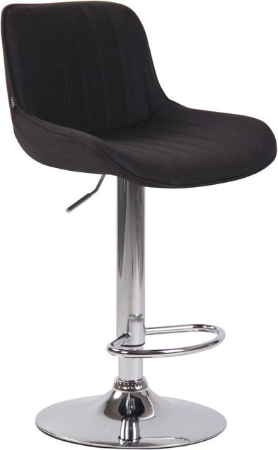 DELUKE Barhocker BEKIM Drehbarer Barstuhl mit Lehne in Schwarz und Silber, B/T/H: 50 x 50 x 86 cm - Bild 1