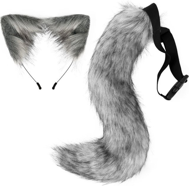 Yiran toy Katzenohren Halloween Cosplay Zubehör, Plüsch-Katzenschwanz, Mehrfarbig, 1-teiliges Set - Bild 1