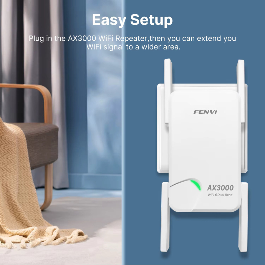 DERAPID AX3000 WiFi 6 Repeater Dual-Band Signalverstärker in Weiß - Bild 5