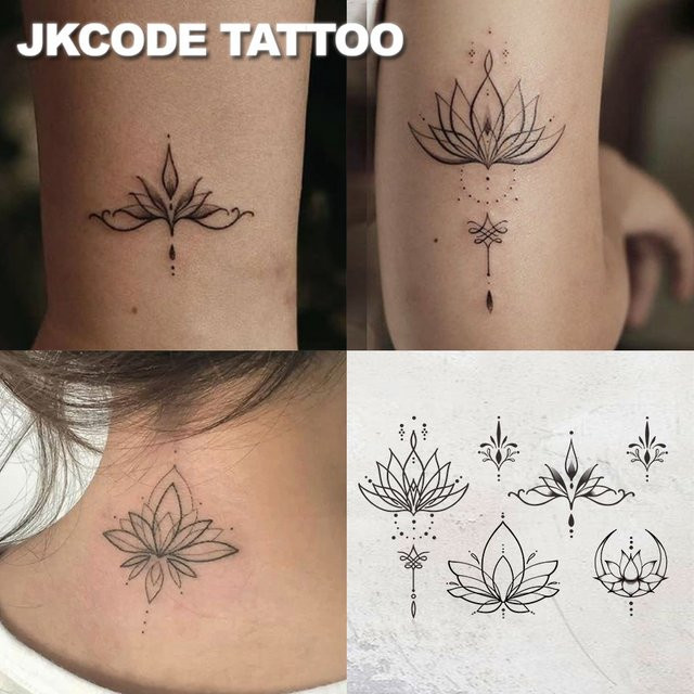 JKCODE TATTOO Mehndi-Design Semi-Permanente Tattoos, Brahma Lotus Totem, Damen - Bild 1