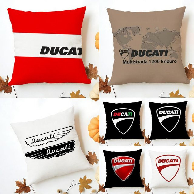 D-DucatiS Luxus-Kissenbezug aus Leinen in Weiß und Rot, quadratisch, B/T/H: 30 x 30 x 30 cm - Bild 1