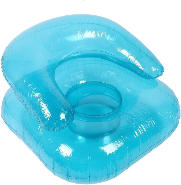 Aufblasbares Sofa aus transparentem PVC in Blau – Ergonomischer Aufblasstuhl für Innen, Schlafzimmer, Balkon, Garten und Pool - Bild 1