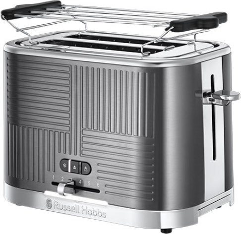 Russell Hobbs Geo Steel Kompakt-Toaster in Edelstahl Silber - Bild 1