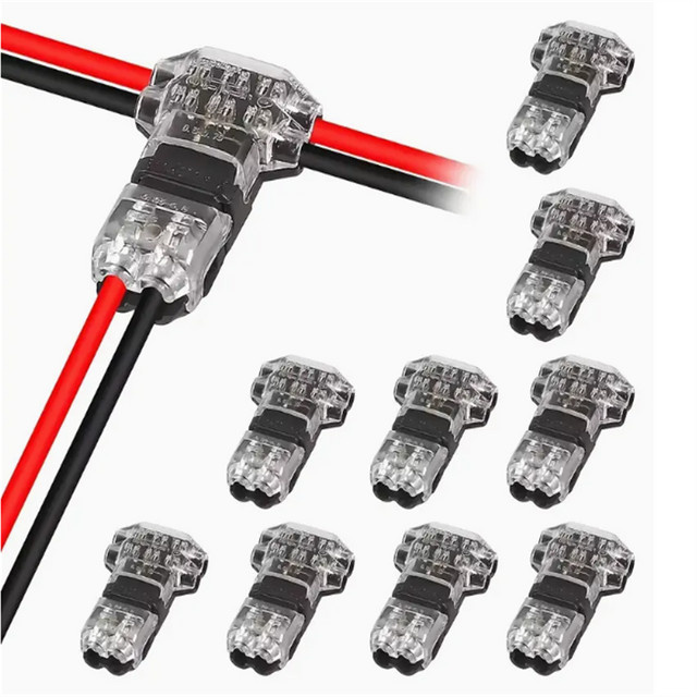AOKIN Schnellterminal Anschlüsse T2 Stecker Transparent für Kabel und Draht ohne Löten oder Schälen - Bild 1