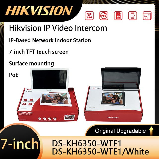 Hikvision DS-KH6350-WTE1 Video-Gegensprechanlage IP-Innenstation mit 7-Zoll IPS Touchscreen, WLAN und PoE - Bild 1