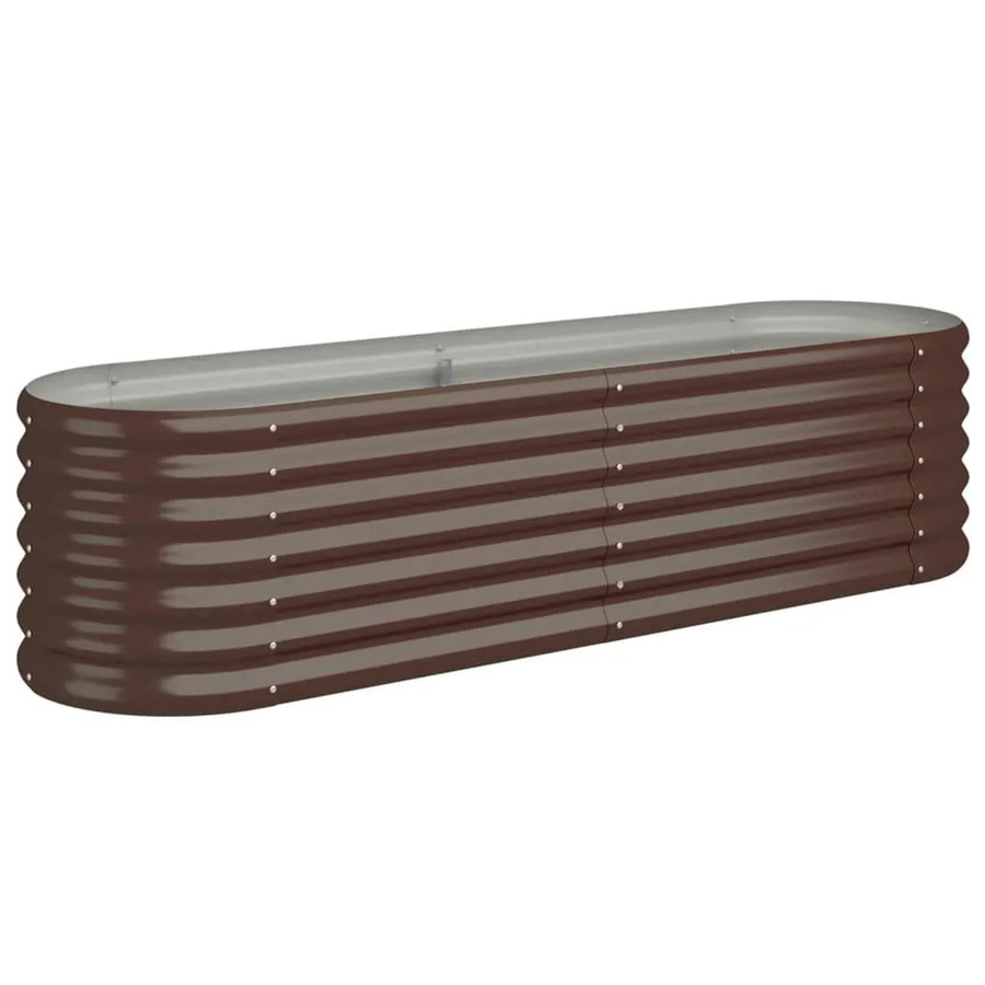 vidaXL Hochbeet aus verzinktem Stahl in Braun, B/T/H: 152 x 40 x 36 cm - Bild 2