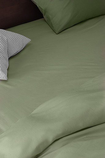 ZACK Spannbettlaken aus Bio-Baumwolle in Percale-Qualität, Grün, für hohe Matratzen - Bild 1