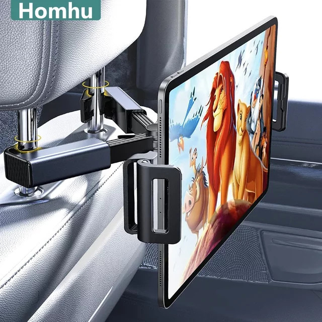 Homhu Auto Kopfstütze Tablet Halterung für iPad Pro und andere Tablets in Schwarz - Bild 1