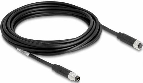 Delock 80145 Sensor-Aktor-Steckverbinder M8 in Schwarz mit 5m Kabellänge - Bild 1