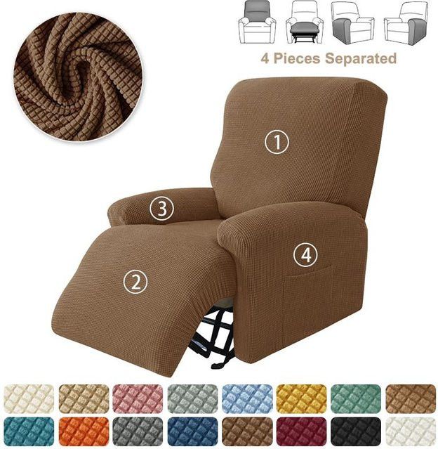 Bestbags 4-teiliger Sesselbezug aus Jacquard-Stretch-Material für 1-Sitzer, rutschfest und waschbar - Bild 1