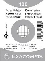 Exacompta Karteikarten DIN A7 kariert weiß mit schwarzer Karrierung aus PEFC-zertifiziertem Papier - Bild 1