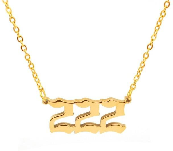 Wucifang Jewelry Halskette Edelstahl, Engel Nummer, 45cm, Unisex - Bild 1