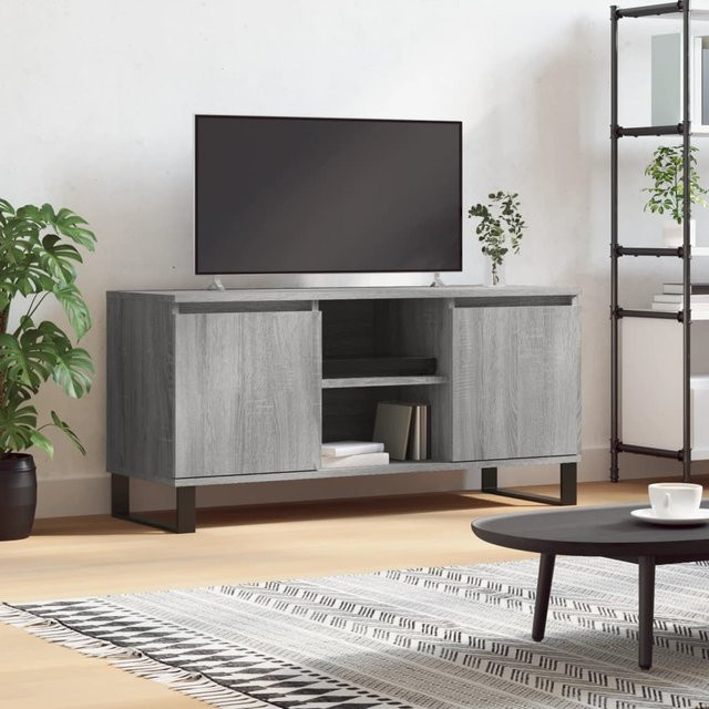 vidaXL TV-Schrank in Grau Sonoma Eiche mit Medienfächern, B/T/H: 104 x 35 x 50 cm - Bild 3