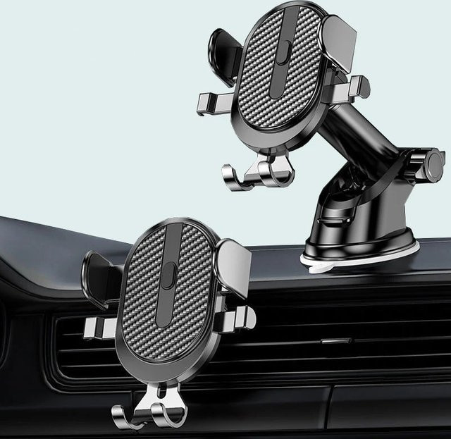 Universal Saugnapf Auto Telefonhalterung für iPhone, Xiaomi, Huawei und Samsung mit 360 Grad Rotationshalterung in Schwarz - Bild 1